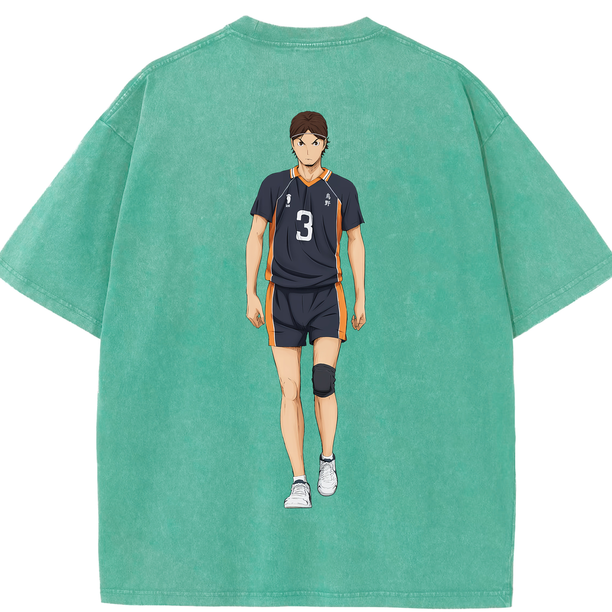 （画像用） ハイキュー!! Haikyu!! 綿100% ヴィンテージ風 半袖Tシャツ（背面プリント）